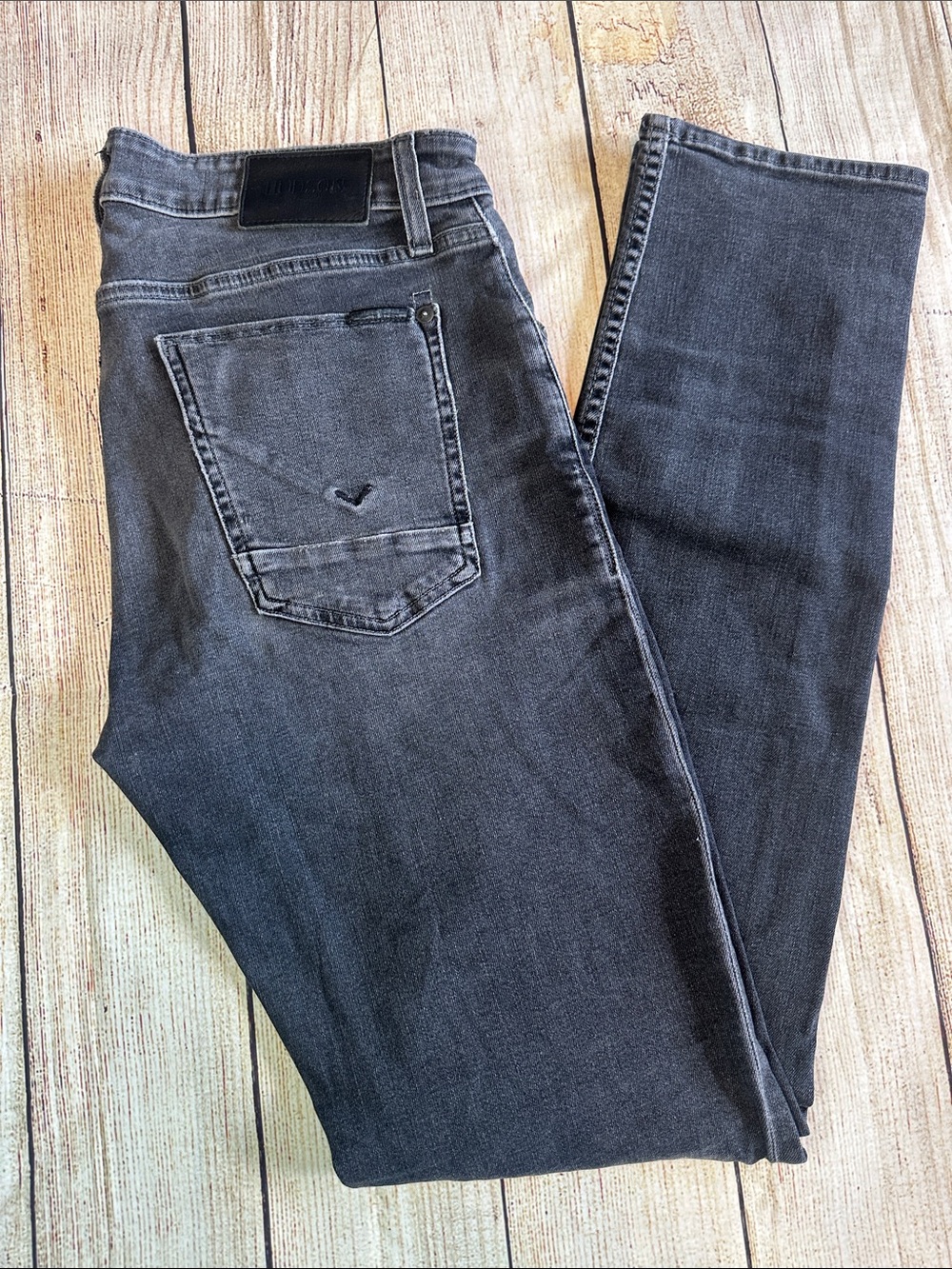 Hudson Blake Slim Straight Washed Charcoal Gray Jeans Men’s 32x34